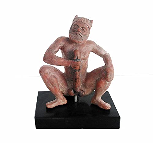 Satyr sitzende Skulptur altgriechische Mythik Kreatur Keramikstatue von Estia Creations