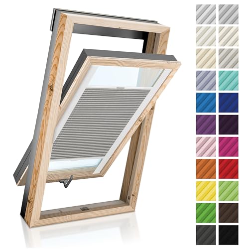 Estika Custom Dachfenster Plissee - Nach maß - Premium Kollektion 23 Stoff Farben - Breite 30-120 cm, Höhe 50-149 cm - Dachfenster Rollo, Rollo für dachfenster, Plissee Nach maß von Estika