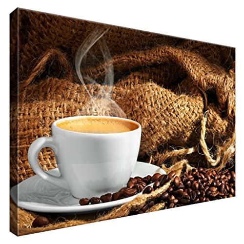 Estika® Leinwand bilder - Frisch gerösteter Kaffee - 60x40 cm, 1 teilige kunstdruck - Wandbilder wohnzimmer, schlafzimmer, Moderne wanddeko, Bild auf leinwand - Küche, Restaurant bilder - 1119A_1E von Estika