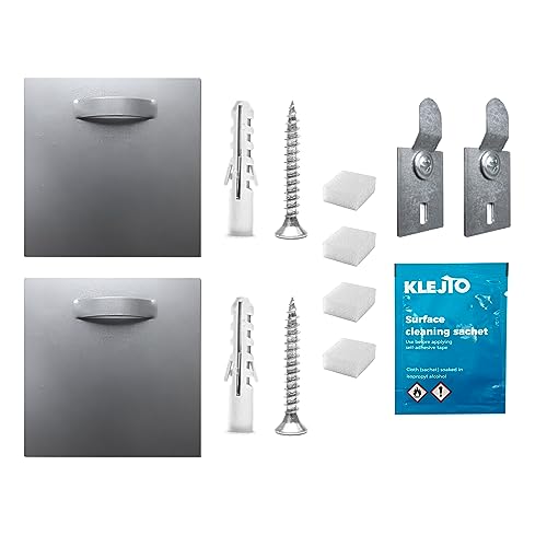 Estika Selbstklebend Aufhänger für Spiegel, Acrylglasbilder, Alu Dibond, Bilder - 2er Set - Extra starke Bilderhaken - Spiegelhalterung wand, Bildaufhänger von Estika