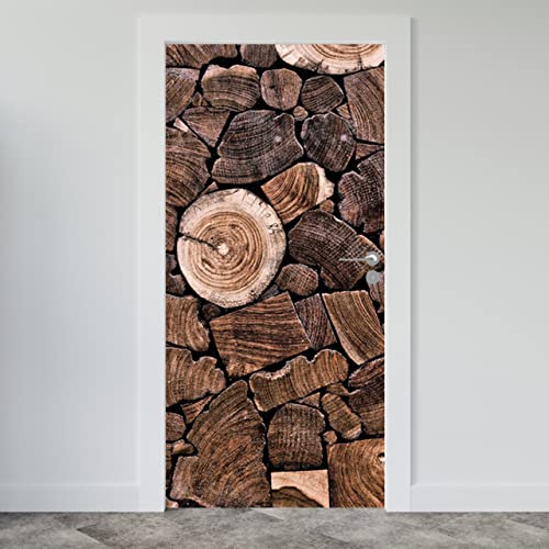 Estika Türtapete selbstklebend - Teakholz - 95x205 cm - Einem Bogen Türposter, Holz Türaufkleber, Aufkleber PVC Folie, Klebefolie für türen, Tür tattoo, Modern decoration von Estika