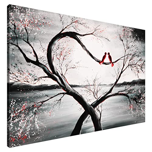 Estika® Leinwand bilder - Im Mondlicht Rot - 120x80 cm, 1 teilige kunstdruck - Wandbilder wohnzimmer, schlafzimmer, Moderne wanddeko, Bild auf leinwand - Natur bilder - 2527A_1B von Estika