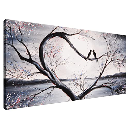 Estika® Leinwand bilder - Im Mondlicht Schwarz - 115x55 cm, 1 teilige kunstdruck - Wandbilder wohnzimmer, schlafzimmer, Moderne wanddeko, Bild auf leinwand - Natur bilder - 2516A_1AE von Estika