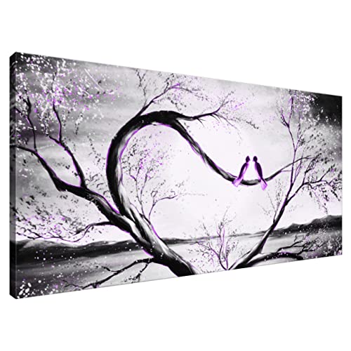 Estika® Leinwand bilder - Im Mondlicht Violett - 115x55 cm, 1 teilige kunstdruck - Wandbilder wohnzimmer, schlafzimmer, Moderne wanddeko, Bild auf leinwand - Natur bilder - 4200A_1AE von Estika