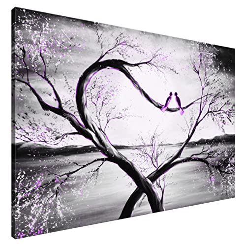 Estika® Leinwand bilder - Im Mondlicht Violett - 120x80 cm, 1 teilige kunstdruck - Wandbilder wohnzimmer, schlafzimmer, Moderne wanddeko, Bild auf leinwand - Natur bilder - 4200A_1B von Estika