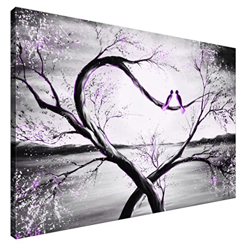 Estika® Leinwand bilder - Im Mondlicht Violett - 90x60 cm, 1 teilige kunstdruck - Wandbilder wohnzimmer, schlafzimmer, Moderne wanddeko, Bild auf leinwand - Natur bilder - 4200A_1L von Estika