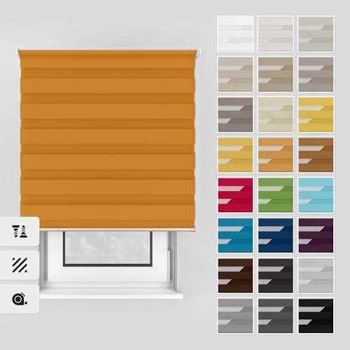 Estika Doppelrollo mit Bohren 130x150 cm Farbe: Orange, Rollo Deckenmontage und Wandmontage Fenster rollos für innen, Jalousien Fenster, Tür Rollo Estika Doppelrollo mit Bohren 130x150 cm Farbe: Orange, Rollo Deckenmontage und Wandmontage Fenster rollos für innen, Jalousien Fenster, Tür Rollo von Estika