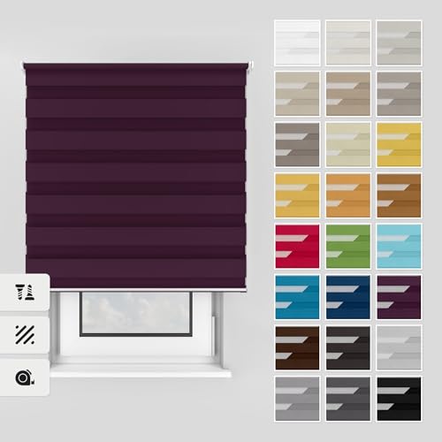 Estika Doppelrollo mit Bohren 130x220 cm Farbe: Pflaume, Rollo Deckenmontage und Wandmontage Fenster rollos für innen, Jalousien Fenster, Tür Rollo Estika Doppelrollo mit Bohren 130x220 cm Farbe: Pflaume, Rollo Deckenmontage und Wandmontage Fenster rollos für innen, Jalousien Fenster, Tür Rollo von Estika