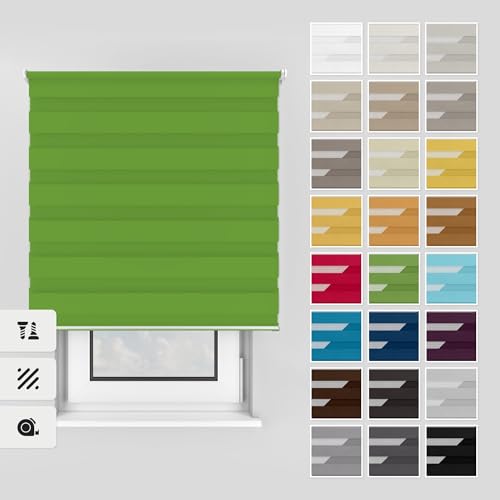 Estika Doppelrollo mit Bohren 85x220 cm Farbe: Grün, Rollo Deckenmontage und Wandmontage Fenster rollos für innen, Jalousien Fenster, Tür Rollo Estika Doppelrollo mit Bohren 85x220 cm Farbe: Grün, Rollo Deckenmontage und Wandmontage Fenster rollos für innen, Jalousien Fenster, Tür Rollo von Estika