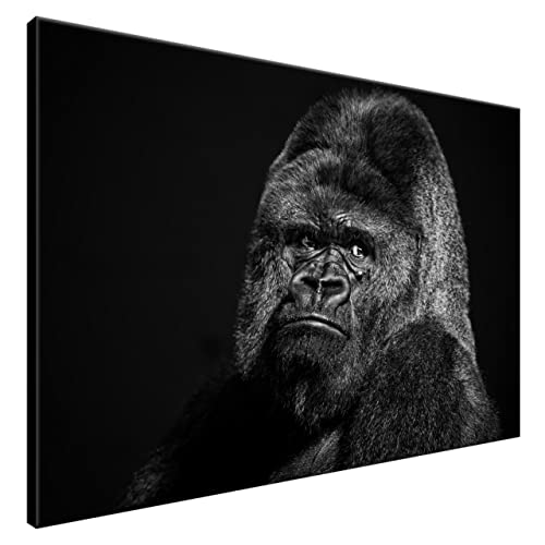 Estika Leinwand bilder - Gorilla in schwarz - 120x80 cm, 1 teilige kunstdruck - Wandbilder wohnzimmer, schlafzimmer, Moderne wanddeko, Bild auf leinwand - Tiere bilder - 1567A_1B Estika Leinwand bilder - Gorilla in schwarz - 120x80 cm, 1 teilige kunstdruck - Wandbilder wohnzimmer, schlafzimmer, Moderne wanddeko, Bild auf leinwand - Tiere bilder - 1567A_1B von Estika