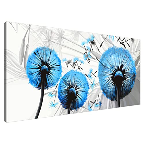 Estika Leinwand bilder - Pusteblume Blau - 115x55 cm, 1 teilige kunstdruck - Wandbilder wohnzimmer, schlafzimmer, Moderne wanddeko, Bild auf leinwand - Blumen bilder - 4027A_1AE Estika Leinwand bilder - Pusteblume Blau - 115x55 cm, 1 teilige kunstdruck - Wandbilder wohnzimmer, schlafzimmer, Moderne wanddeko, Bild auf leinwand - Blumen bilder - 4027A_1AE von Estika