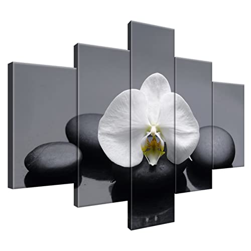 Estika Leinwand bilder - Weiße Orchidee - 100x70 cm, 5 teilige kunstdruck - Wandbilder wohnzimmer, schlafzimmer, Moderne wanddeko, Bild auf leinwand - SPA bilder - 1712A_5A Estika Leinwand bilder - Weiße Orchidee - 100x70 cm, 5 teilige kunstdruck - Wandbilder wohnzimmer, schlafzimmer, Moderne wanddeko, Bild auf leinwand - SPA bilder - 1712A_5A von Estika