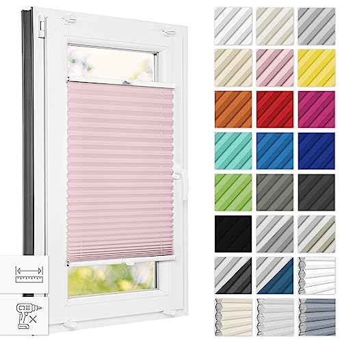 Estika Plissee ohne Bohren 40 cm x 50 cm - Rosa - Bruchfeste Klemmhalter, Plissee klemmfix, Rollos für Fenster ohne Bohren, Jalousien Fenster für innen, Raffrollo, Fenster plissee Estika Plissee ohne Bohren 40 cm x 50 cm - Rosa - Bruchfeste Klemmhalter, Plissee klemmfix, Rollos für Fenster ohne Bohren, Jalousien Fenster für innen, Raffrollo, Fenster plissee von Estika