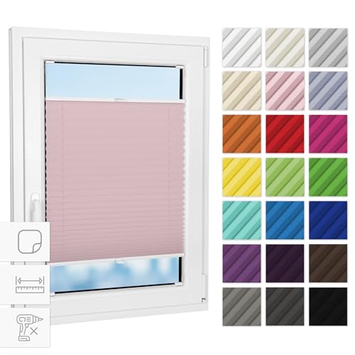 Estika Plissee zum kleben innenrahmen - Rosa - 55 cm x 50 cm - Plissee ohne Bohren, Plissee kleben, Rollos für Fenster ohne Bohren, Jalousien Fenster für innen, Fenster plissee Estika Plissee zum kleben innenrahmen - Rosa - 55 cm x 50 cm - Plissee ohne Bohren, Plissee kleben, Rollos für Fenster ohne Bohren, Jalousien Fenster für innen, Fenster plissee von Estika
