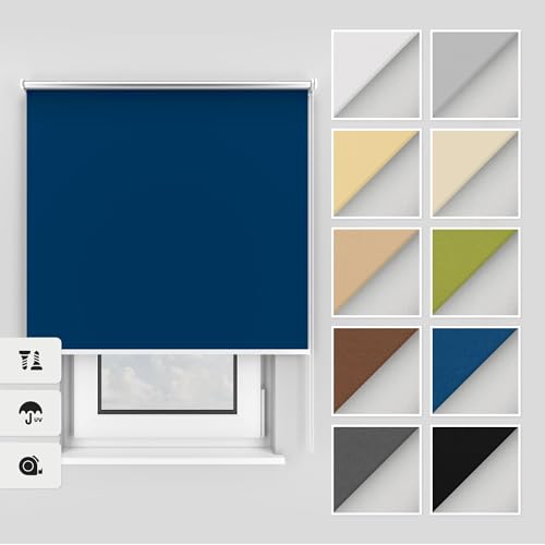 Estika Thermo rollos mit Bohren 85x220 cm Farbe: Blau, Verdunklungsrollo Deckenmontage und Wandmontage, Thermorollo hitzeschutz, Jalousien Fenster Estika Thermo rollos mit Bohren 85x220 cm Farbe: Blau, Verdunklungsrollo Deckenmontage und Wandmontage, Thermorollo hitzeschutz, Jalousien Fenster von Estika