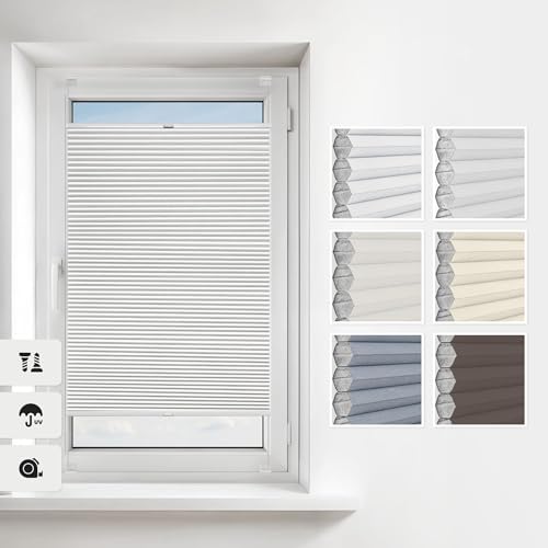 Estika Wabenplissee mit Bohren 130x120 cm Farben: Weiß Verdunkelung und plissee zum anschrauben für Fenster in verschiedenen Blickdicht, erhältlich mit Montagezubehör Estika Wabenplissee mit Bohren 130x120 cm Farben: Weiß Verdunkelung und plissee zum anschrauben für Fenster in verschiedenen Blickdicht, erhältlich mit Montagezubehör von Estika