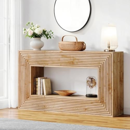 Estiliza Eingangskonsole aus rustikalem Holz | 2 Ablageflächen | schmales Möbelstück 150 x 30 x 83 cm | Landhausstil | für Eingangsbereich & Wohnzimmer von Estiliza