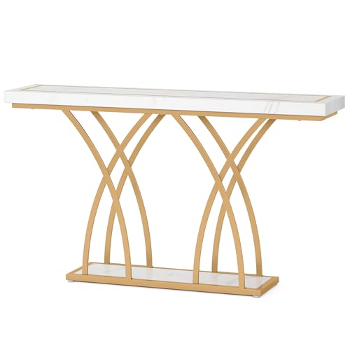 Estiliza Moderner Eingangskonsolentisch | Füße mit geometrischem Design | Tischplatte aus Marmor 140 x 30 x 80 cm | Elegantes Möbel für Eingangsbereich & Wohnzimmer von Estiliza