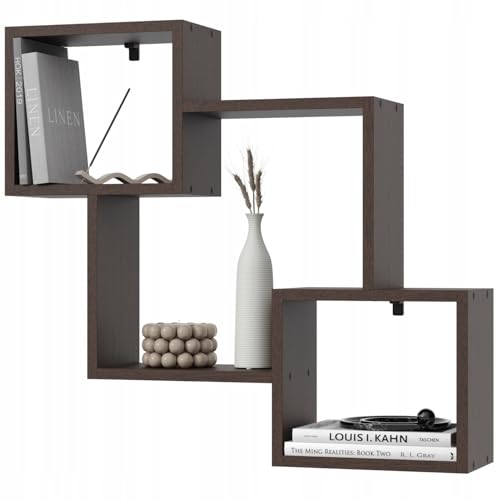 EstiloHome Wandregal Bücherregal Hängeregal, vielseitiges Regal für Wohnzimmer, Arbeitszimmer, Kinderzimmer – dekoratives Wandboard MODO 80, 10 kg Tragkraft, viele Farben (Wenge) von EstiloHome