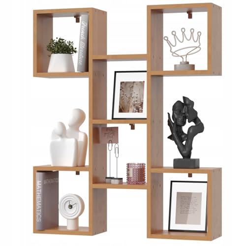 EstiloHome Wandregal Hängeregal Bücherregal, modernes Regal für Wohnzimmer, Kinderzimmer, Büro – dekoratives Wandboard TALLO 80, 20 kg Tragkraft, viele Farben (Erle) von EstiloHome