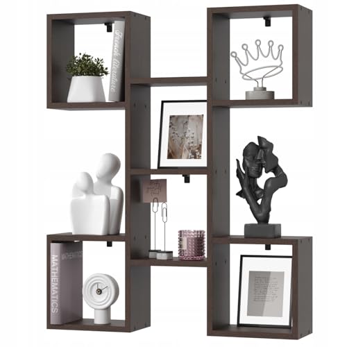 EstiloHome Wandregal Hängeregal Bücherregal, modernes Regal für Wohnzimmer, Kinderzimmer, Büro – dekoratives Wandboard TALLO 80, 20 kg Tragkraft, viele Farben (Wenge) von EstiloHome