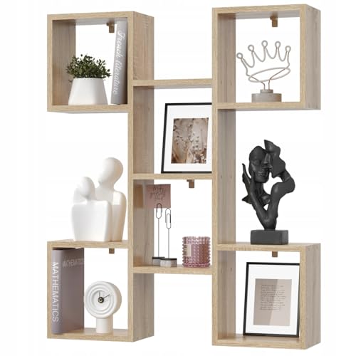 Wandregal Hängeregal Bücherregal, modernes Regal für Wohnzimmer, Kinderzimmer, Büro – dekoratives Wandboard TALLO 80, 20 kg Tragkraft, viele Farben (Eiche Sonoma) von EstiloHome