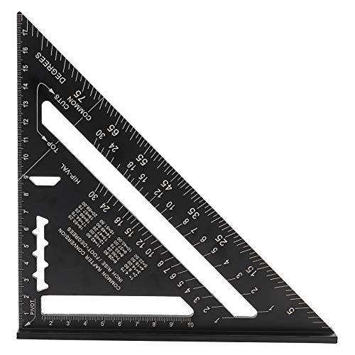 12 inch Aluminiumlegierung Dreieck-Winkelmesser, Oxidation Dach Dreieck Winkel Winkelmesser, Quadrat Winkelmesser, Metrisch Dreieck Herrscher, für Zimmermann, Dachdecker, Ingenieur von Estink