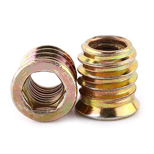 20 Stück Sechskantmutter, Hex Muttern M6 M8 M10 Gewindeeinsatz Muttern Kohlenstoffstahl Möbelmutter, Gewindeeinsatz(M8*15 mm) von Estink