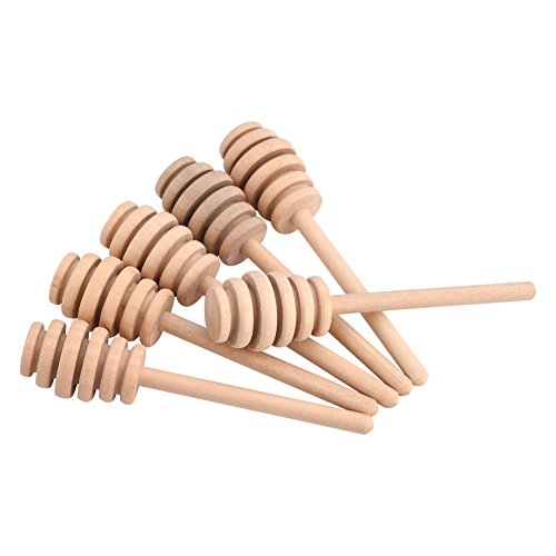 50 Stück Honiglöffel, Mini-Honiglöffel, aus Holz, für Honigkonfitüre, Stäbchen für Honig, lang, tragbar, Mini-Stick, Honig, für Küche (10,5 cm) von Estink