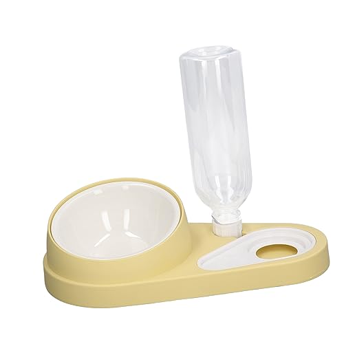 Estink 15 Grad Geneigter Hundes Wasser Food Bowl Kit Fördert Besseres Verdauung Ideales für Tierliebhaber (Cremegelb) von Estink