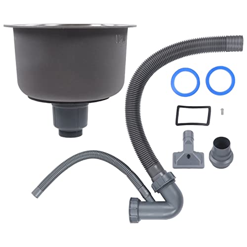 Estink 30 Cm Mini Round Waschbecken, Edelstahl-Kompaktküchenspüle für Platzsparende, Effiziente Entwässerung, Langlebige Konstruktion, Dual-Mount-Design, Schutz, mit Fleckresistent von Estink