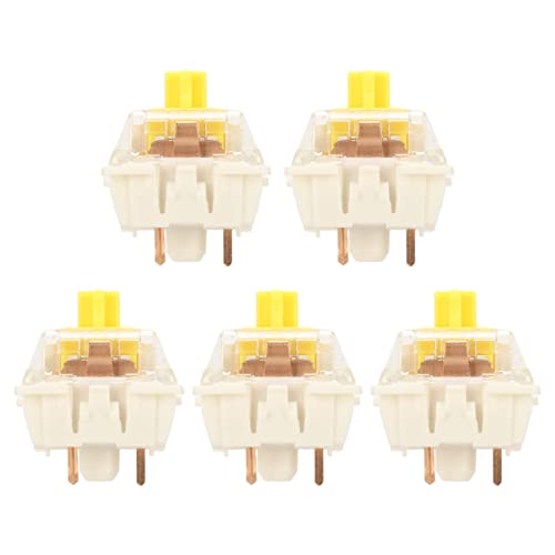 Estink 45-teilige Mechanische Tastaturschalter, Wasserdichtes Lineares Mechanisches Schlüsselschalter-Set mit Hintergrundbeleuchtung, DIY, Leises Design, 80 Millionen Tastenanschläge, (G Gelb PRO) von Estink
