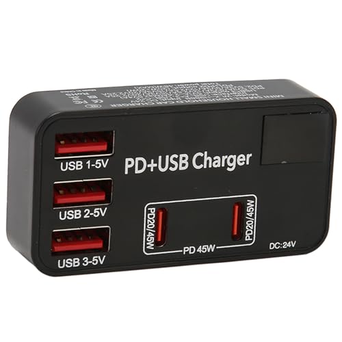 Estink 5 Ports Schnell Laden USB -Hub -Kraftwerk für Smartphones und Notebook, Intelligentes Desktop Ladedock für Mehrere Geräte (EU-Stecker) von Estink