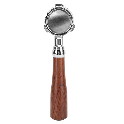 Estink 51 Mm Bodenloser Portafilter -Holzgriff, Edelstahl -Portafilter für Kaffeemaschine, Kompatibel mit Donlim, Petrus, Maximen, Abnehmbar und Einfach zu Reinigen (E Circle Rosewood) von Estink