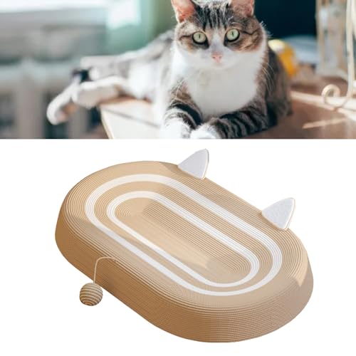 Estink Abriebfestkatze Kratzpads Schüssel Ovales Design Starker Kratzerwiderstand für Innenscheibenmaterial (Mit Ohr -Doppelfarbe) von Estink
