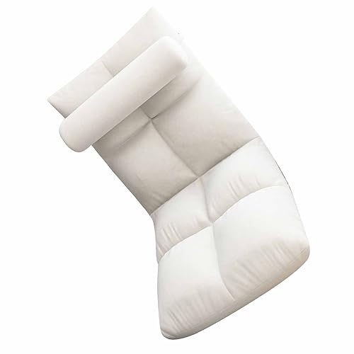Estink Bodenstuhl mit Verstellbarer Rückenlehne Weiches Klappsofa für Erwachsene Legen Flachen Liegespielstuhl für Wohnzimmer, Spielzimmer oder Andere Innennutzung (White) von Estink