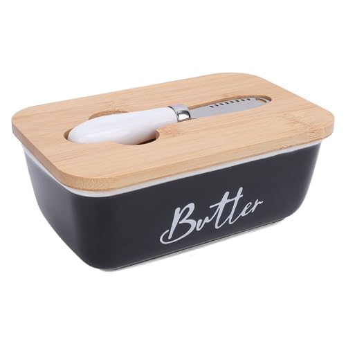 Estink Butter -Rechteck -Form Multifunktional 500 Ml Kapazität Butterhalter Tablett für Küche, Benutzerfreundliches Design für Organisierte Küche (BLACK) von Estink