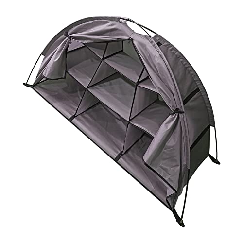 Estink Camping -Aufbewahrungsschrank Zeltform 9 Regal Schuhe Organisator Faltbar Tragbar für Camping -Reise Doppelgraues Board (Falten) von Estink