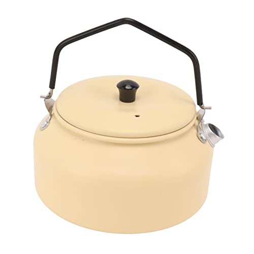 Estink Camping Teekessel Leichtes Tragbares Aluminiumlegiertee -Teekanne mit Tragbarem Lebensmittelqualität für Außenwanderungen, Kratzfestes Camping -Picknick, 0,9 L Kapazität (Khaki) von Estink