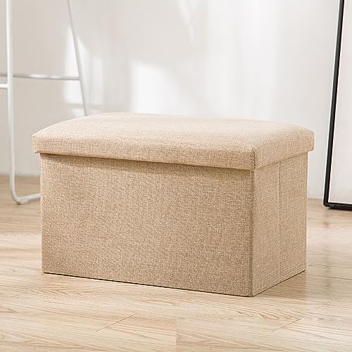 Estink Collabsible Stoffspeicher Ottomane Langlebiger Fußstützenhocker für Home Office, Multifunktionale Aufbewahrungsbox für Verschiedene Einstellungen (L für Größe 41-47) von Estink