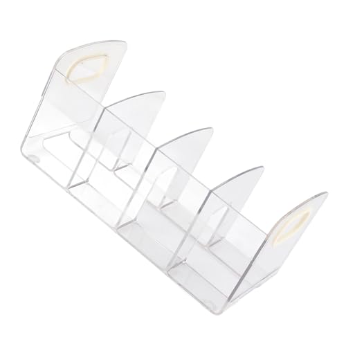 Estink Desktop Book Rack Book Organizer mit Transparentem Design für den Acryldateihalter für Studienbüros (4 Fach) von Estink