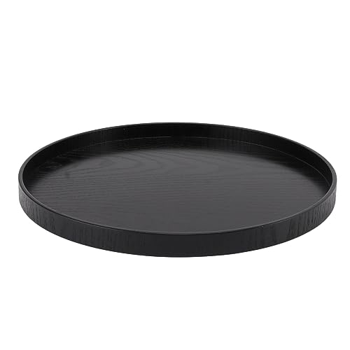 Estink Einfache Runde Hölzerne Servierschale Langlebiger Lebensmittel Käse Pizza -Teller für Café Esstisch (11,8 Zoll) (Black) von Estink