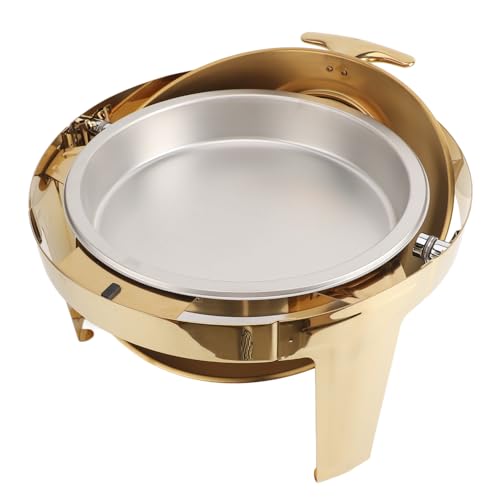 Estink Einstellbare Temperaturschalterschale Gold Sichtbares Buffet Wärmere Pfanne für Hotelbuffet Edelstahlmaterial (1 Pan in voller Größe) von Estink