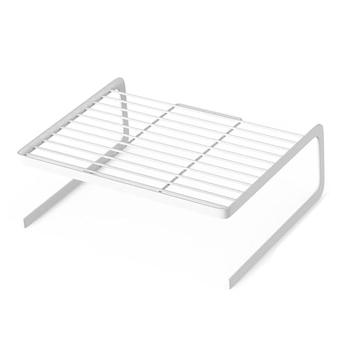 Estink Eleganer Weißer Kohlenstoffstahlschale Rack Rostiles Vielseitiges Design Küchenlagerstange für Teller Schalen Finish -Gewürzregal Organizer (kurz) von Estink