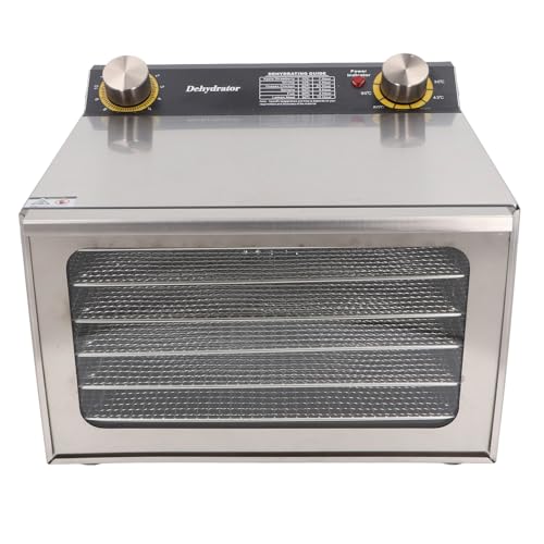 Estink Großer Dehydrator mit Großem Essen Kraftvoller Ruckartiger Lebensmitteltrockner für Küche 6 Tabletts für Fleisch und Kräuter (EU -Stecker 220 V) von Estink