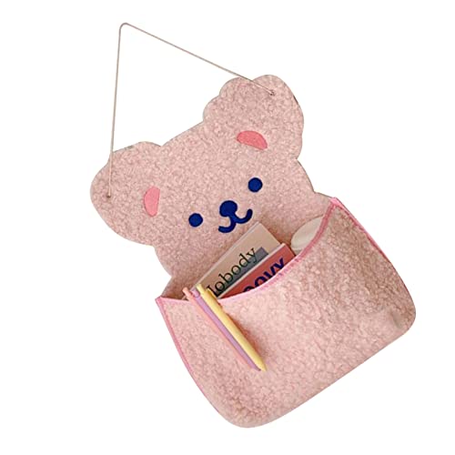 Estink Großkapazitätsmauer Hängende Aufbewahrungstasche Netter Bärenformorganisator für Schüler, Starke Tragfähigkeit, Leicht zu Reinigen, Plüschmaterial (PINK) von Estink