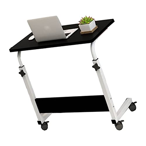 Estink Hebensfähiges Nachttisch Robustes Metallrahmen Mobile Schreibtisch für Home -Sofa, Modernes C -Form Design für Schlafzimmer Wohnzimmer, 60 X 40 cm (Black) von Estink