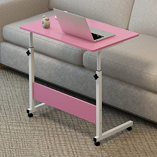 Estink Hebensfähiges Nachttisch Robustes Metallrahmen Mobile Schreibtisch für Home -Sofa, Modernes C -Form Design für Schlafzimmer Wohnzimmer, 60 X 40 cm (PINK) von Estink