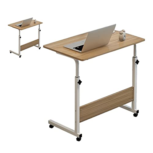 Estink Hebensfähiges Nachttisch Robustes Metallrahmen Mobile Schreibtisch für Home -Sofa, Modernes C -Form Design für Schlafzimmer Wohnzimmer, 60 X 40 cm (Walnussfarbe) von Estink