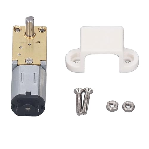 Estink Hochtorsion 12 V DC -Getriebemotor mit Fester Basis Einerwellen -Wurm Wurm Getriebe Geschwindigkeitsreduzierung Motor für Grills und Öfen, Zinklegierung Messingmaterial (16RPM) von Estink